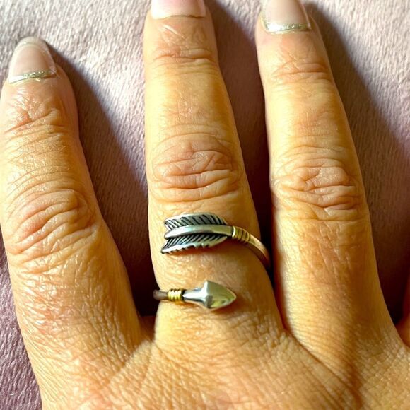 The Arrow Adjustable ring in 925 silver and 14k yellow gold plated accen… - Picture 12 of 14